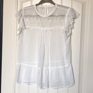 Maurices white lace sheer blouse